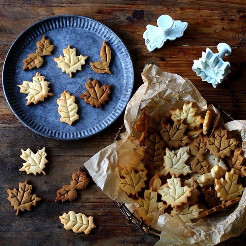 Anyana 4Pcs Maple Leaf Cookie Press Cutters Biscuit Mold Cake Decorating Supplies Fondant Embosser - Image 5